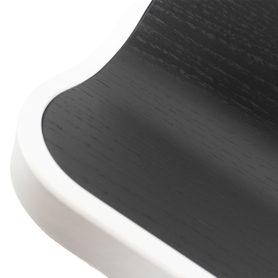 Lapalma LEM Barhocker - Gestell weiß - Holz schwarz offenporig - Nahaufnahme