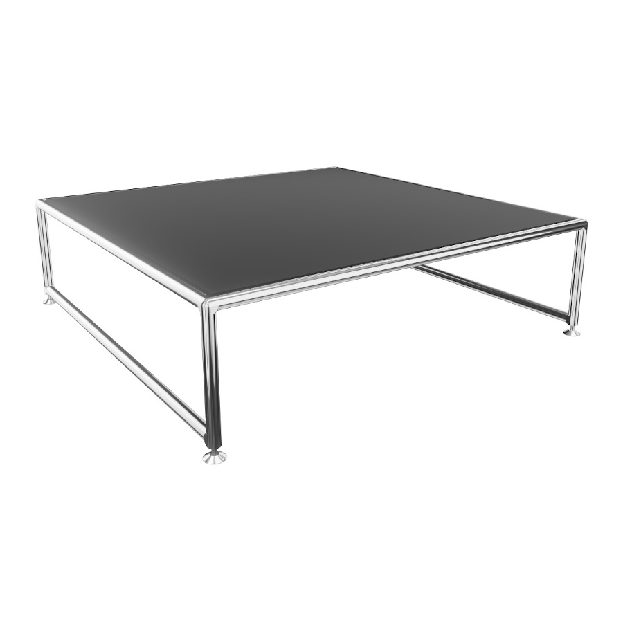 Bosse Bügel-Couchtisch Chrom niedrig in Melamin Schwarz