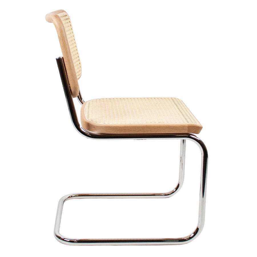 THONET Stahlrohr-Freischwinger S 32 V Rohrgeflecht-Sitz Eiche Pure Materials - Seitenansicht