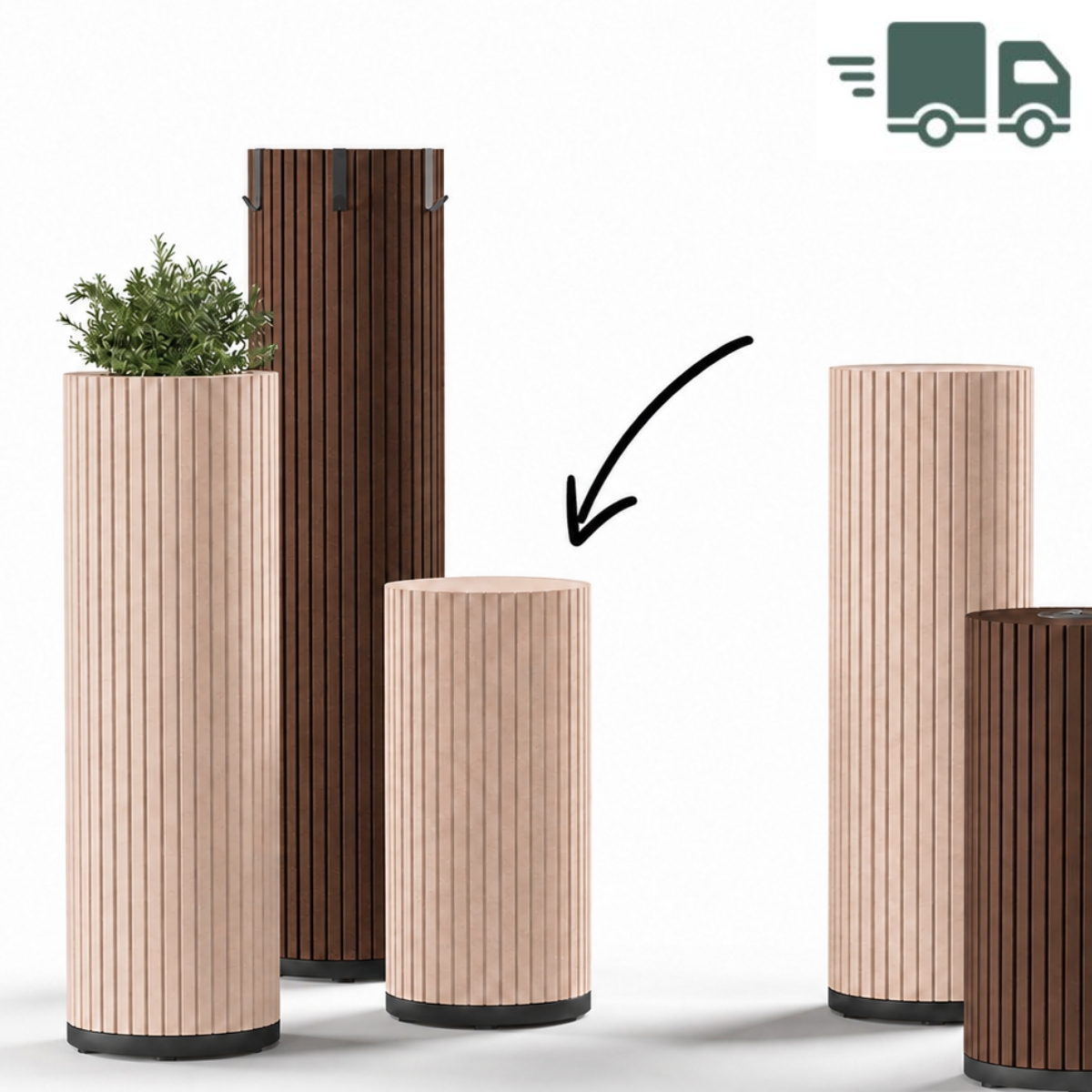 ABVERKAUF: narbutas PARTHOS Akustiksäule | Höhe 80 cm | Filz creme