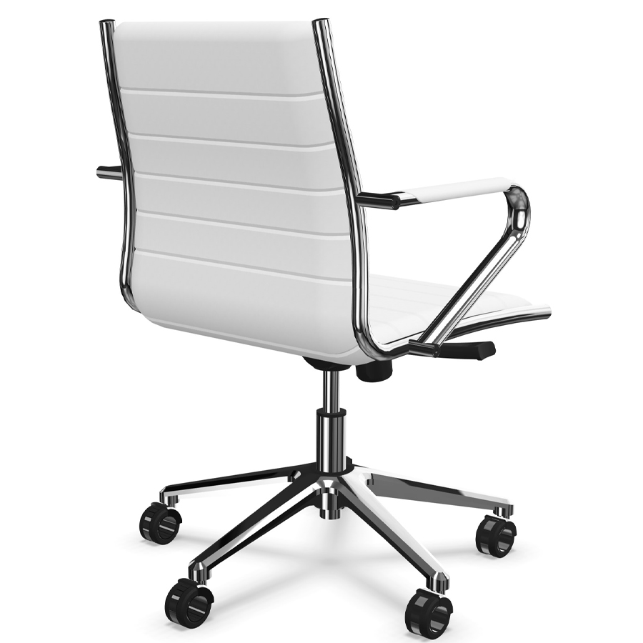 Sitland Classic Managerstuhl Leder weiß mit Armlehnen - Rückansicht