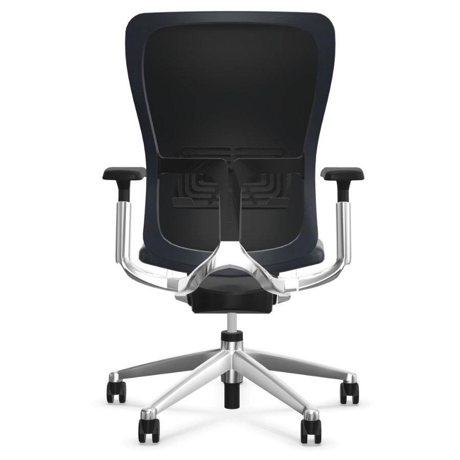 HAWORTH Zody (Comforto 89) Bürodrehstuhl schwarz gepolstert mit Leder - Rückansicht