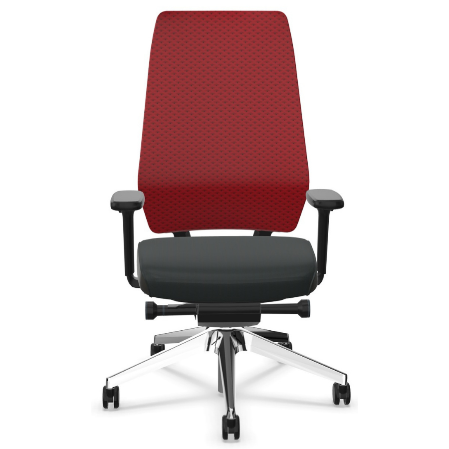 Interstuhl JOYCEis3 (JC31C) Netzfarbe feuerrot Polsterfarbe schwarz - Vorderansicht