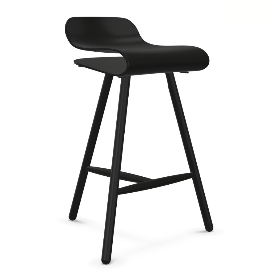 Kristalia BCN Barhocker mit Holzgestell schwarz lackiert