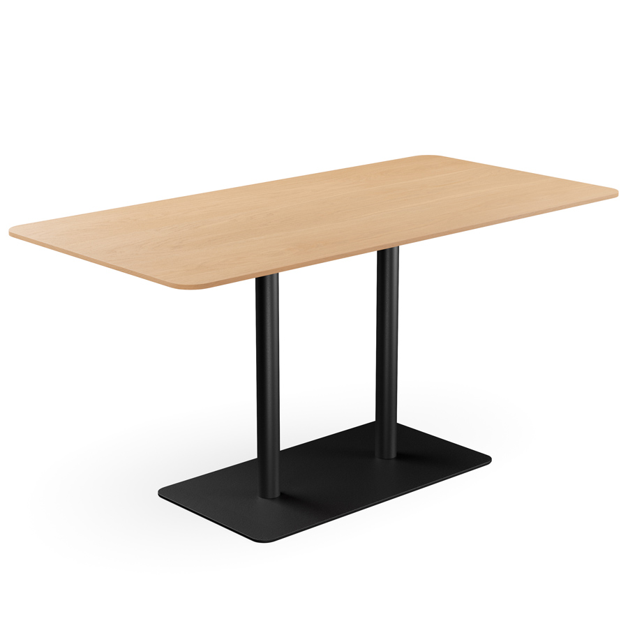 Profim Tisch T150 - Platte Furnier Buche NB - Gestell RAL 9005 schwarz