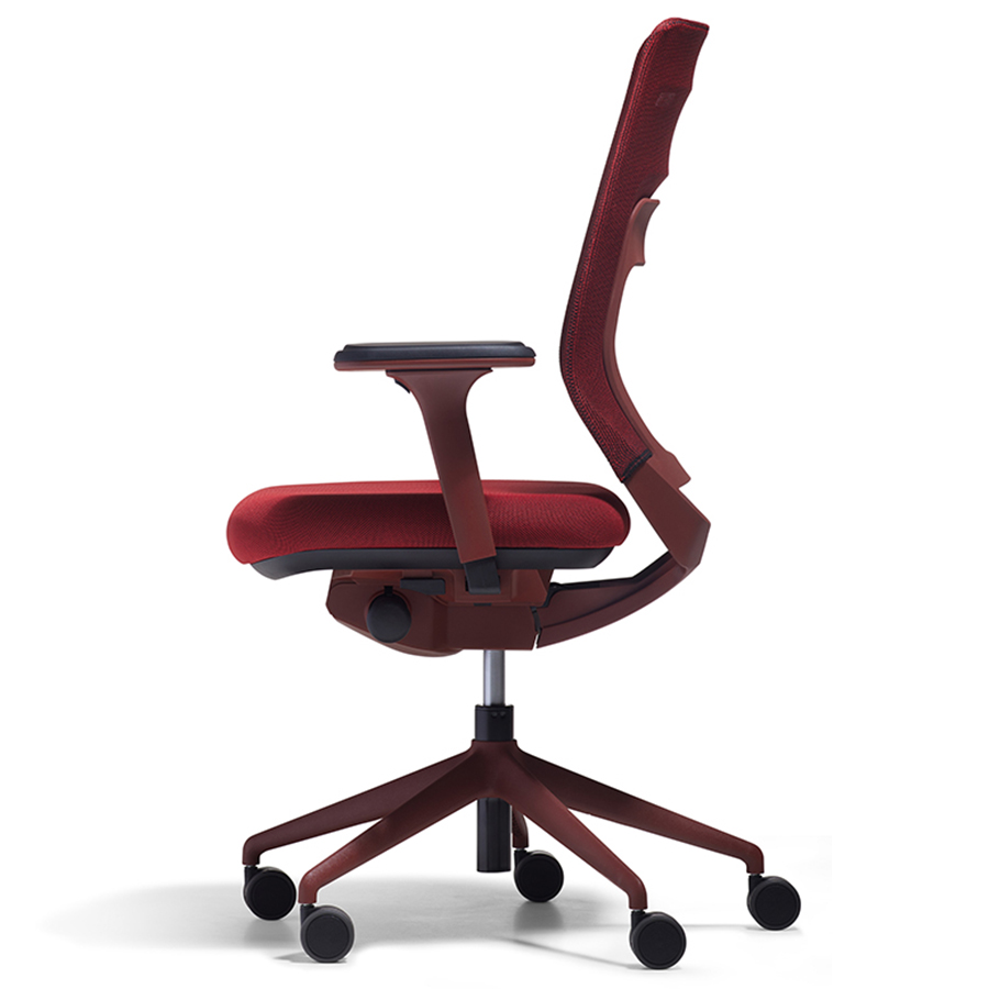 fm Asiento Bürodrehstuhl in Rot konfigurierbar Seitenansicht