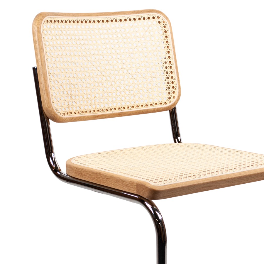 THONET Stahlrohr-Freischwinger S 32 V Rohrgeflecht-Sitz Eiche Pure Materials - Nahaufnahme