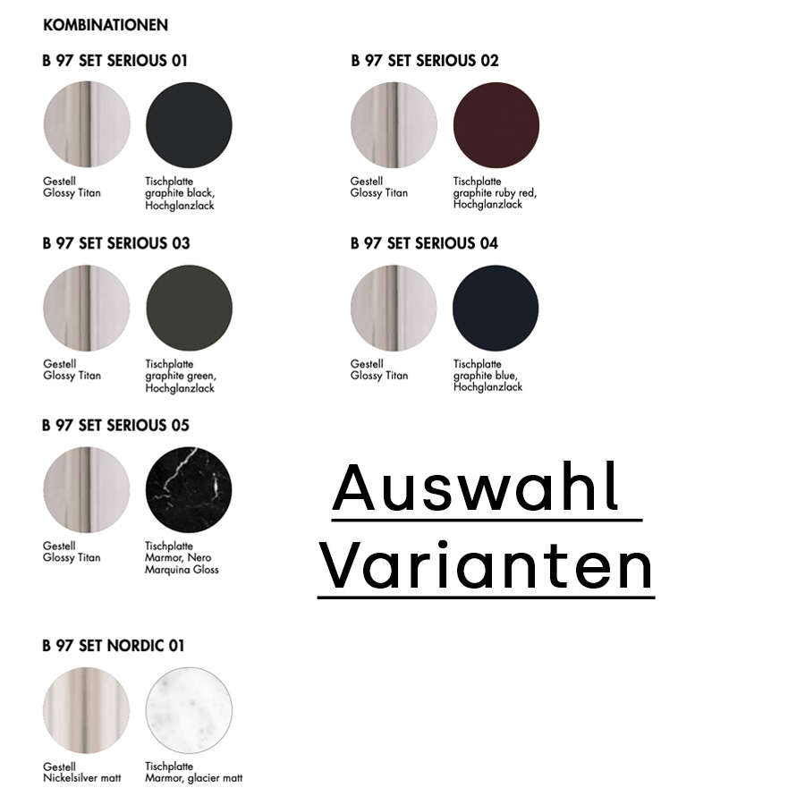 JS. THONET Beistell- und Satztisch SET B 97 - Varianten Übersicht