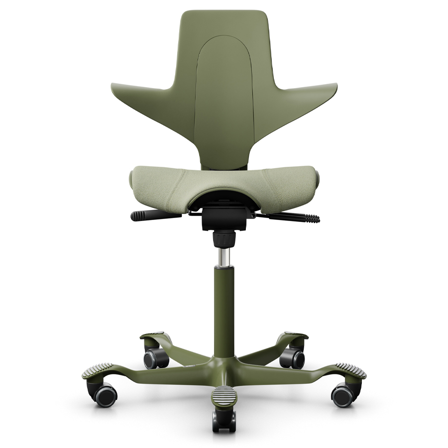 HAG Capisco Puls 8020 | Schale Moss | Bezug Capture Grün-Grau | Gestell Moss Grey | Front