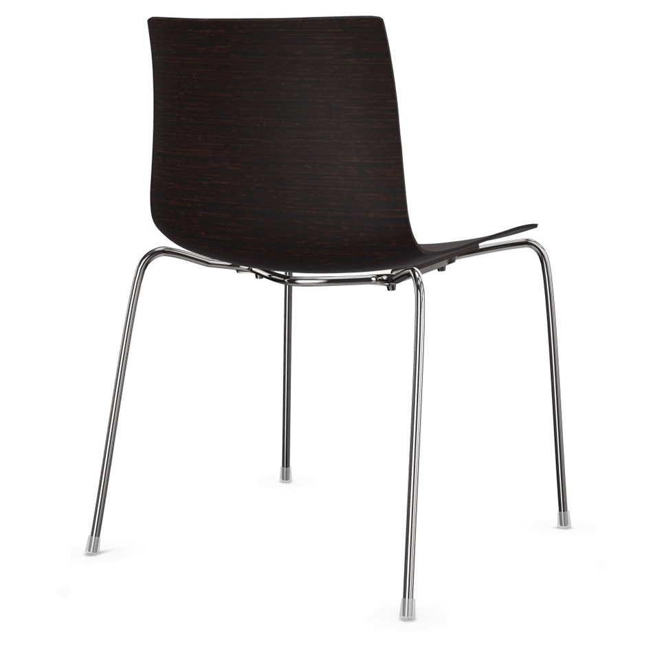 Arper Catifa 46 0351 Holz Wenge gebeizt Vierfuss Gestell chrom