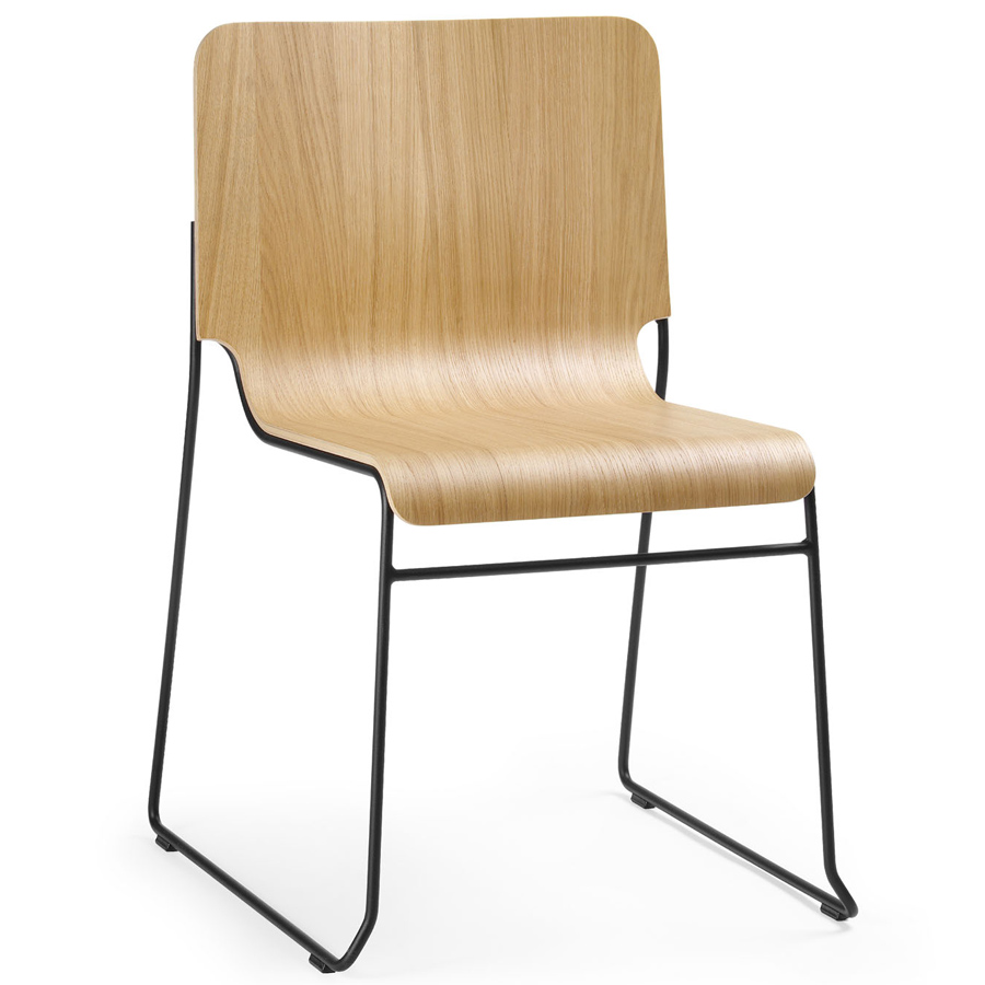 Bejot Wei WE 271 Kufenstuhl Sitzfläche Eiche natur ONB, Gestell schwarz