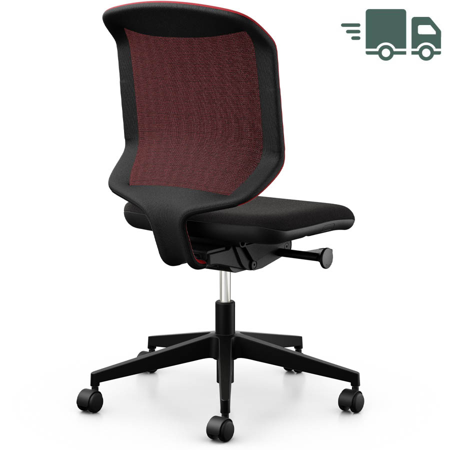 Giroflex 434-3019 rot mit Kunststoff-Fußkreuz - Rückansicht