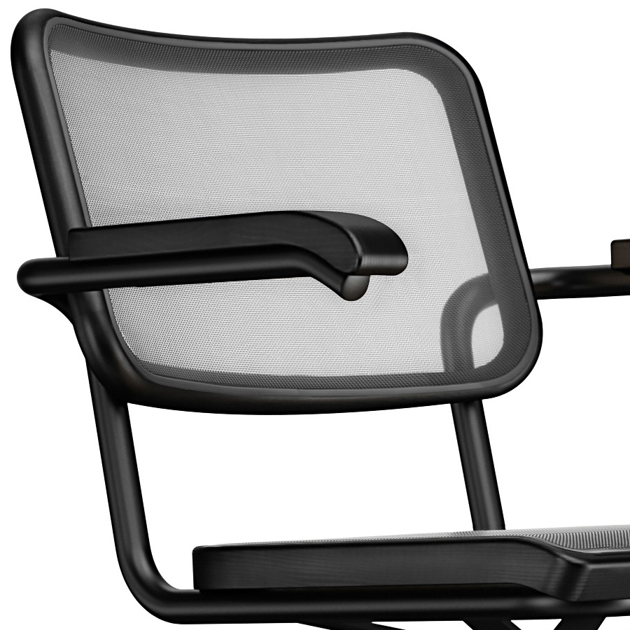 THONET Drehsessel S 64 NDR Netzbespannung mit Armlehnen - Nahaufnahme