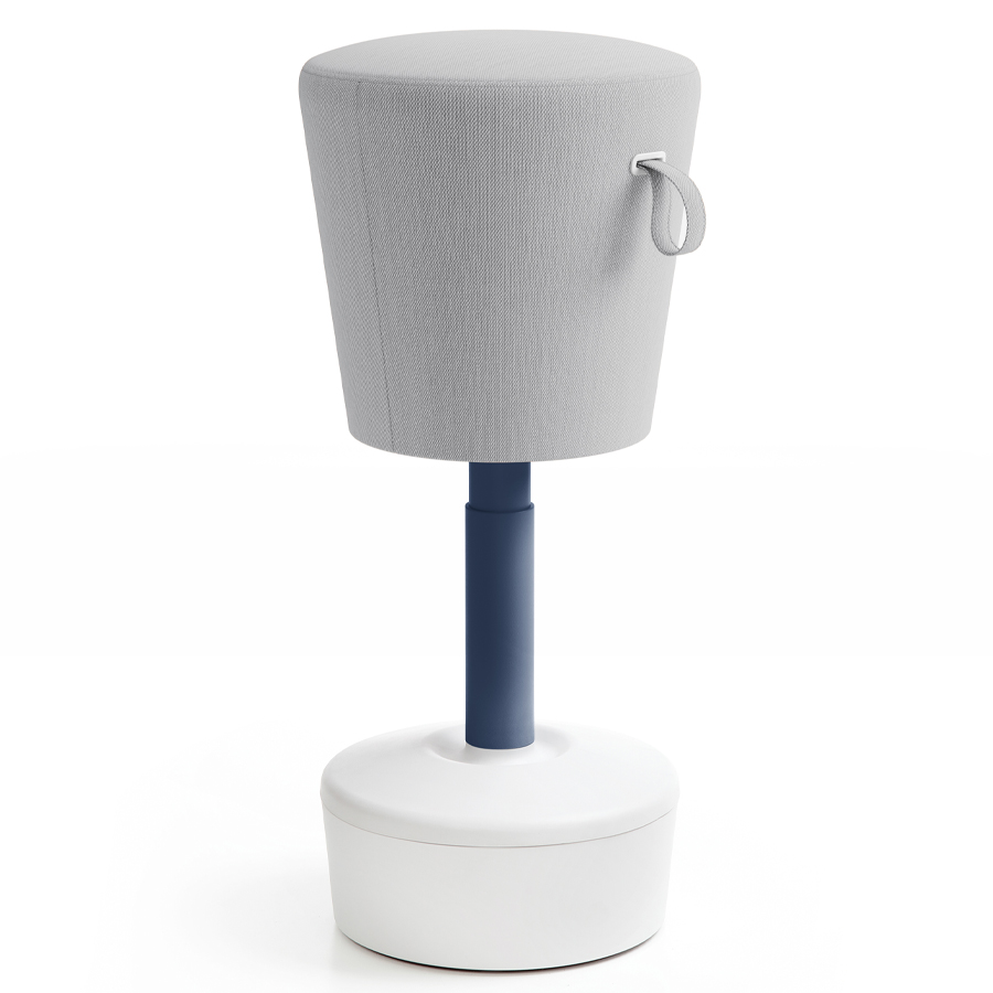 Profim Mickey - Bezug Steelcut Trio 0906 - Gasfeder navy blau - Kunststoff hellgrau - Tellerfuß Kunststoff