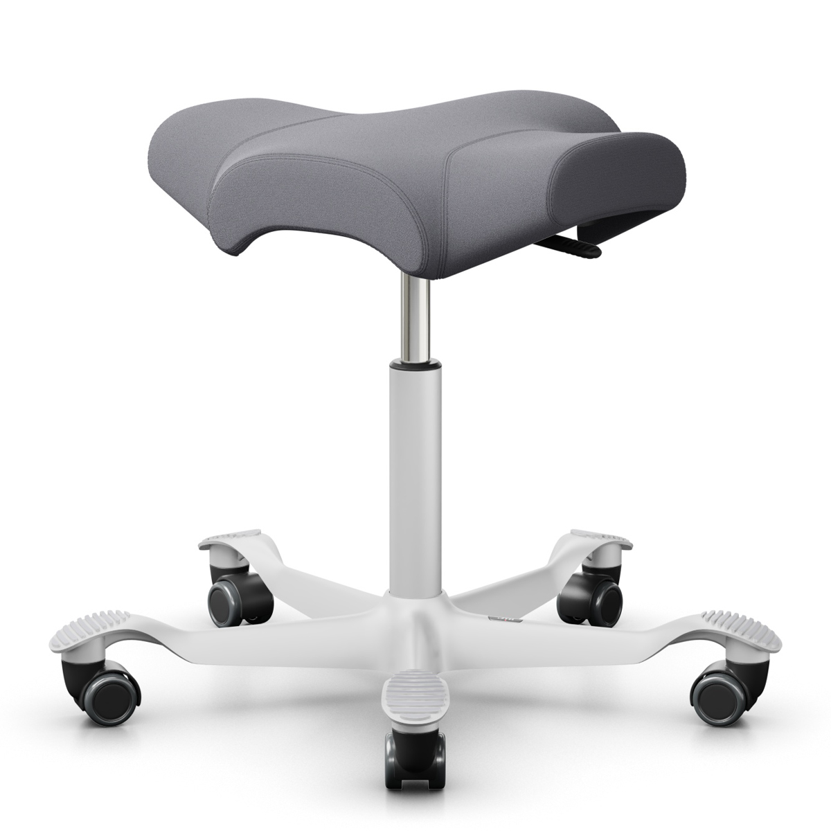 HAG CAPISCO 8105 Hocker | Stoff Xtreme grau | Fußkreuz weiß