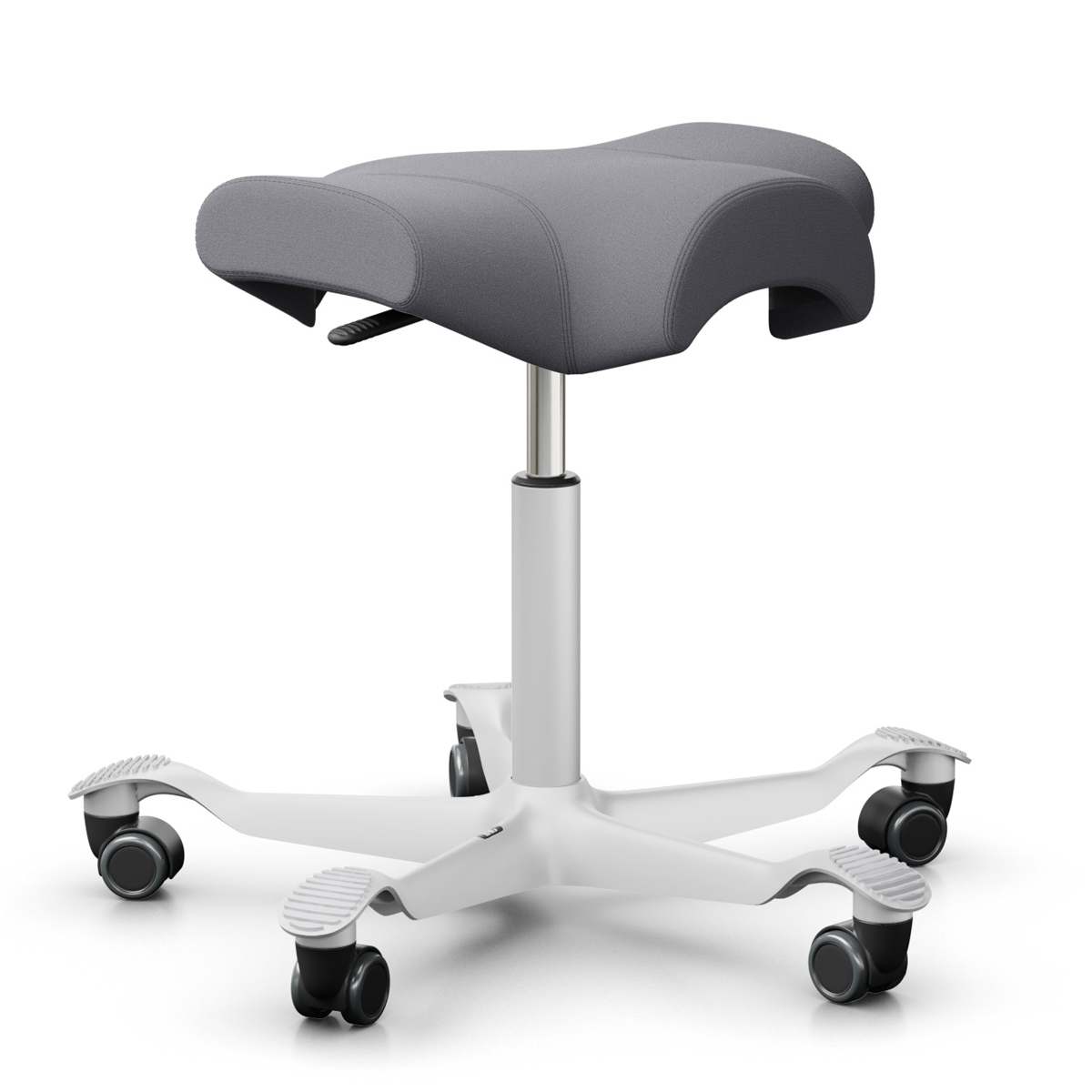 HAG CAPISCO 8105 Hocker | Stoff Xtreme grau | Fußkreuz weiß