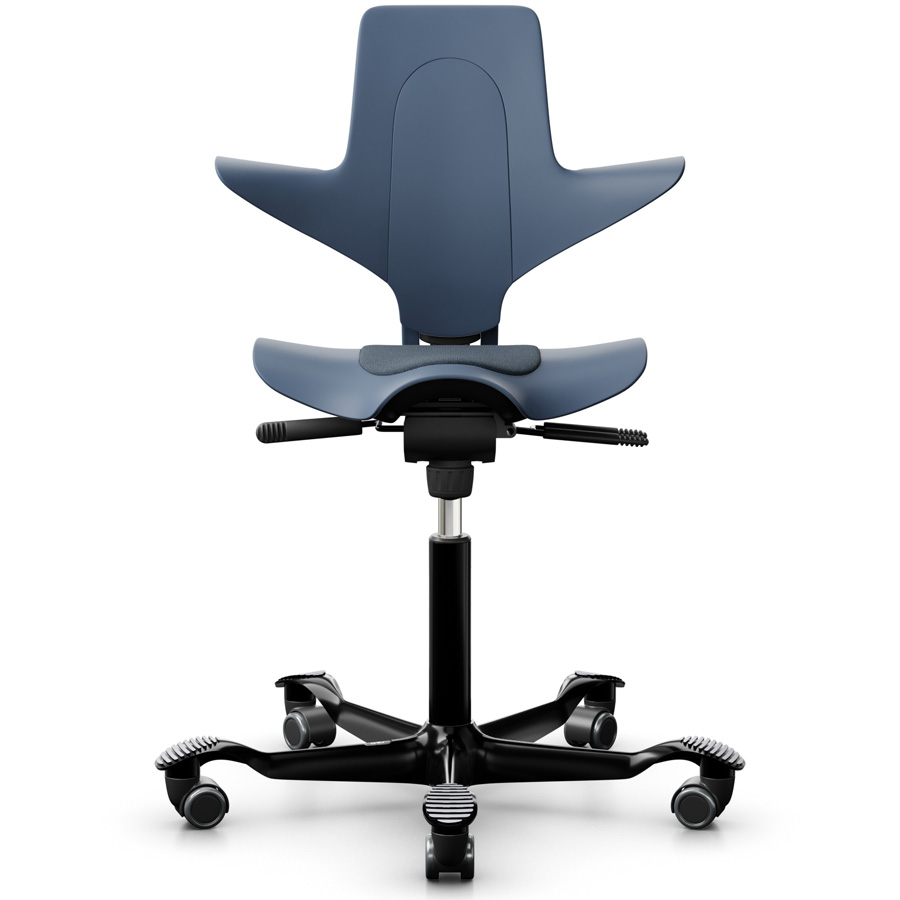 HAG Capisco Puls 8010 Blueberry mit Kissen Cura blau Gestell schwarz