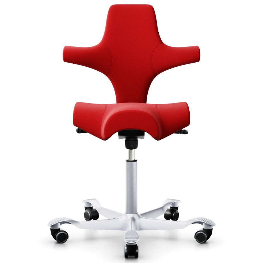 HAG CAPISCO 8106 Stoff Xtreme rot mit Sattelsitz Gestell silber- Frontansicht
