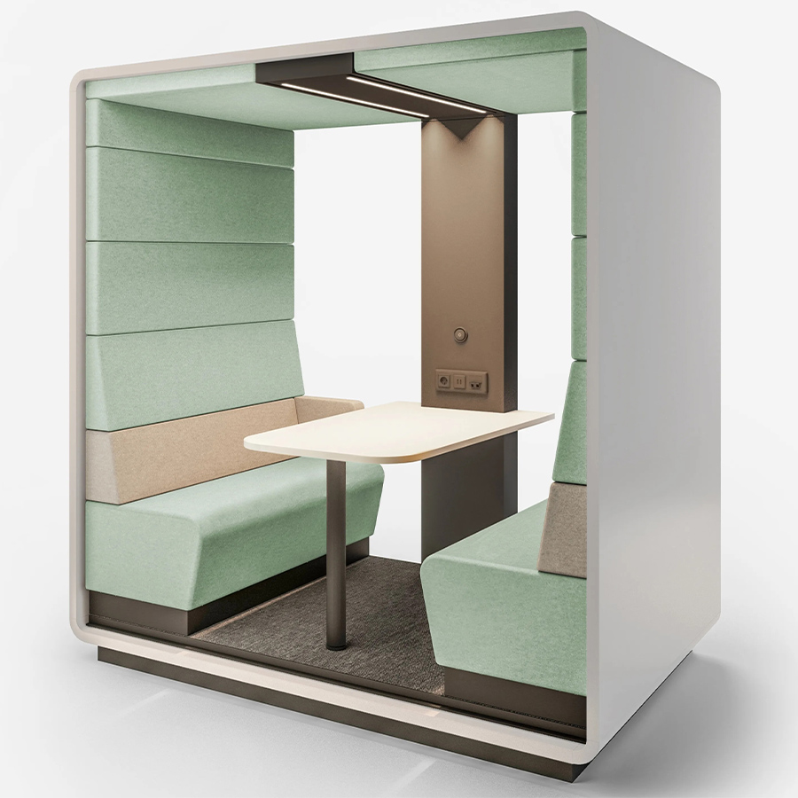 Hushoffice Hushmeet Open in Wool Jade und Wool Biscuit