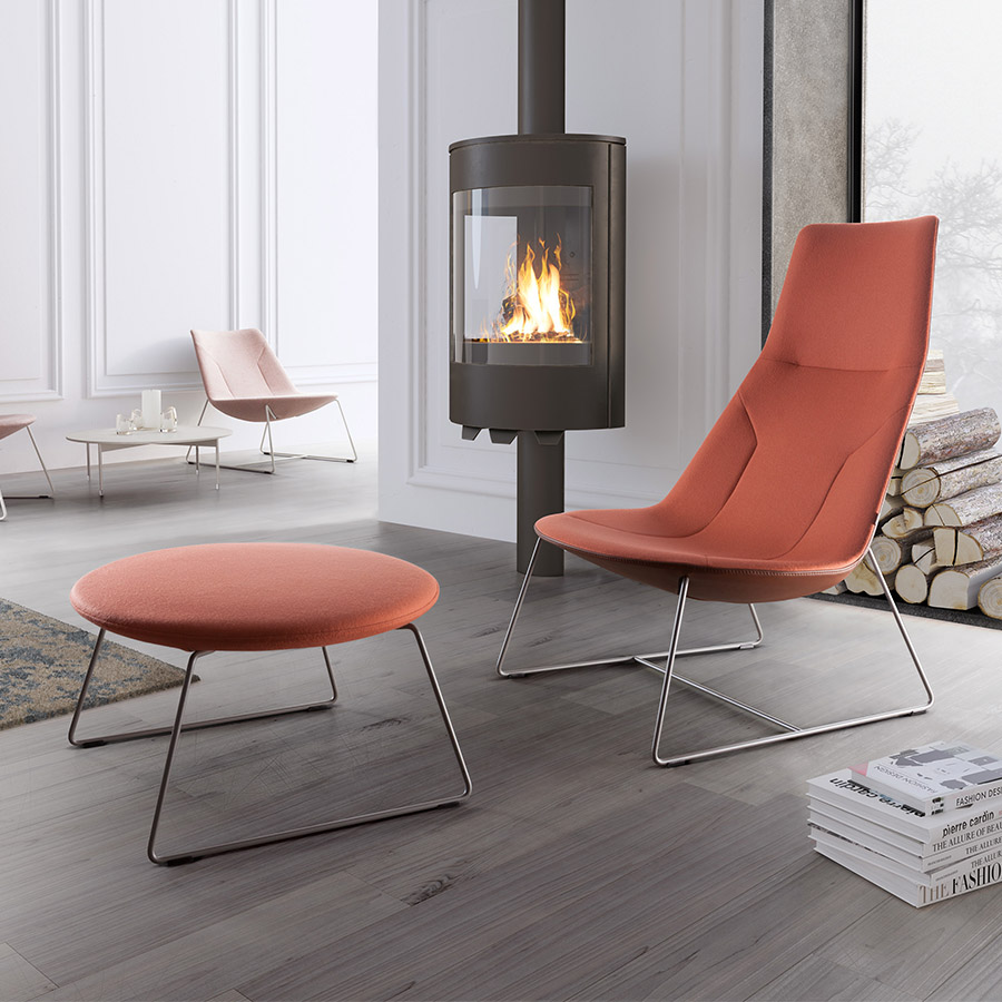 Profim Chic Lounge Hocker Beispielbild mit Profim Chic Lounge Sessel mit hoher Rückenlehne