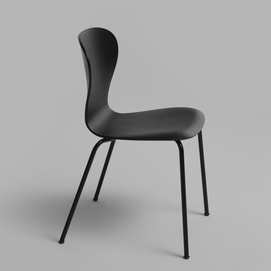 THONET S 220 Formholz-Stuhl | Edelholz Eiche schwarz | seitliche Ansicht