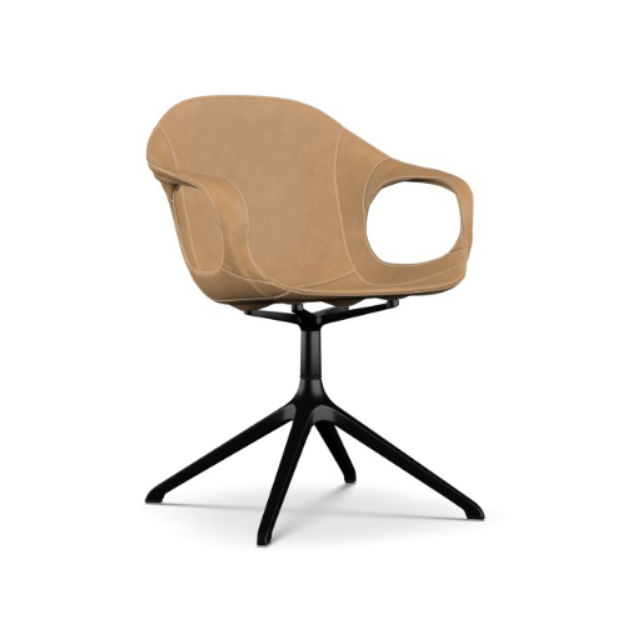 Kristalia Elephant Leder vollnarbig Gestell schwarz