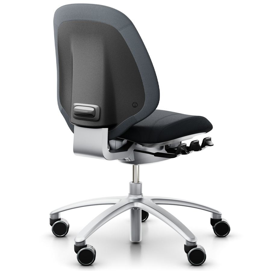 RH Mereo 200 silver mit halbhoher Rückenlehne - Gestell silber - Select grau - Rückansicht