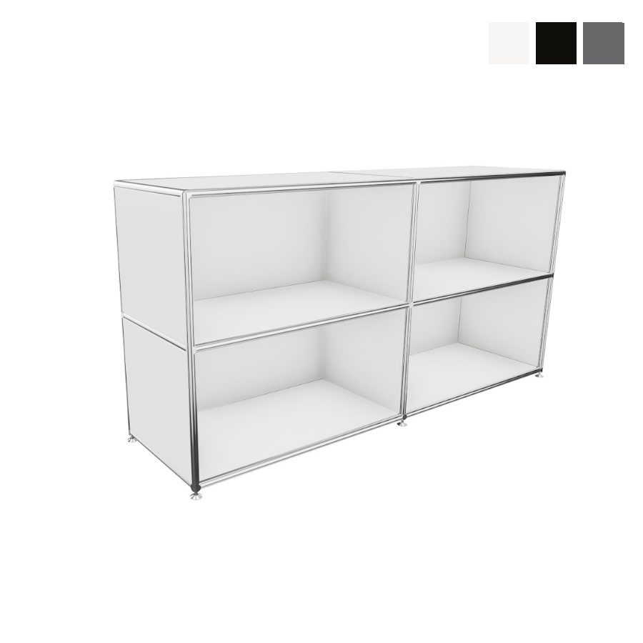 Bosse Regal Chrom 2 OH Breite 160 cm in Melamin Weiß