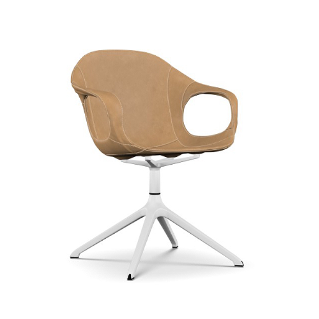 Kristalia Elephant Leder vollnarbig Gestell weiß