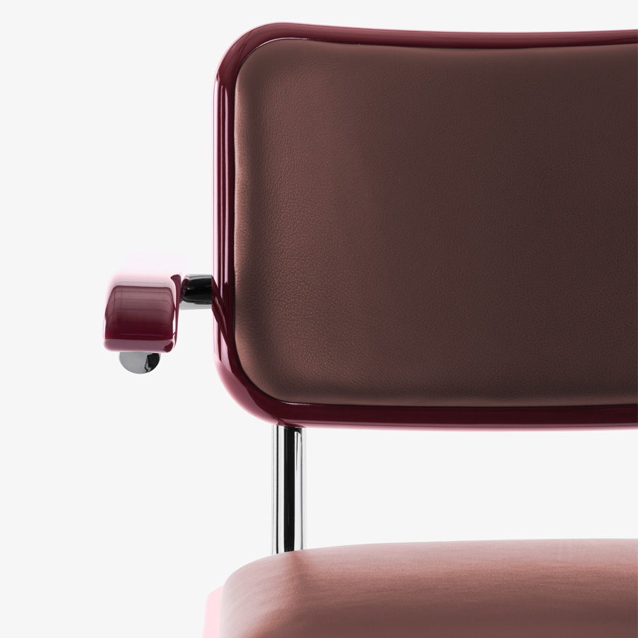 JS. THONET S 64 P SERIOUS 02 | Buche dunkelrot Hochglanzlack | Ansicht frontal