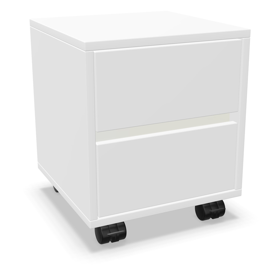 Palmberg Rollcontainer/Sitzhocker FIFFI weiß - Griffmulde weiß