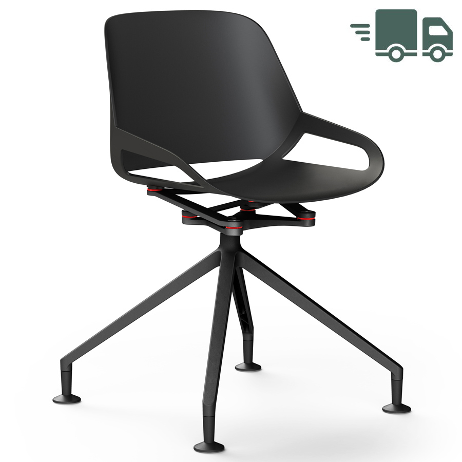 Aeris Numo Fußkreuz schwarz mit Gleiter - Sitzschale u. Kinematik schwarz