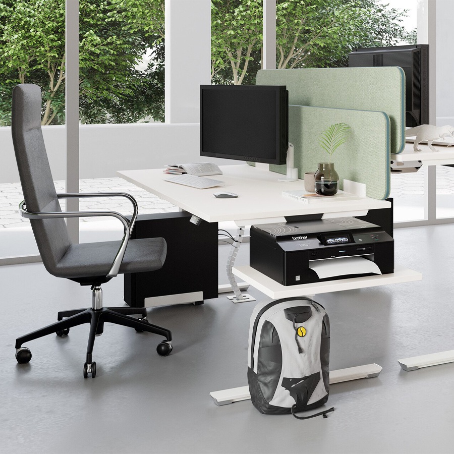 Palmberg Crew T Schreibtisch elektrisch höhenverstellbar - Druckerablage (optional)