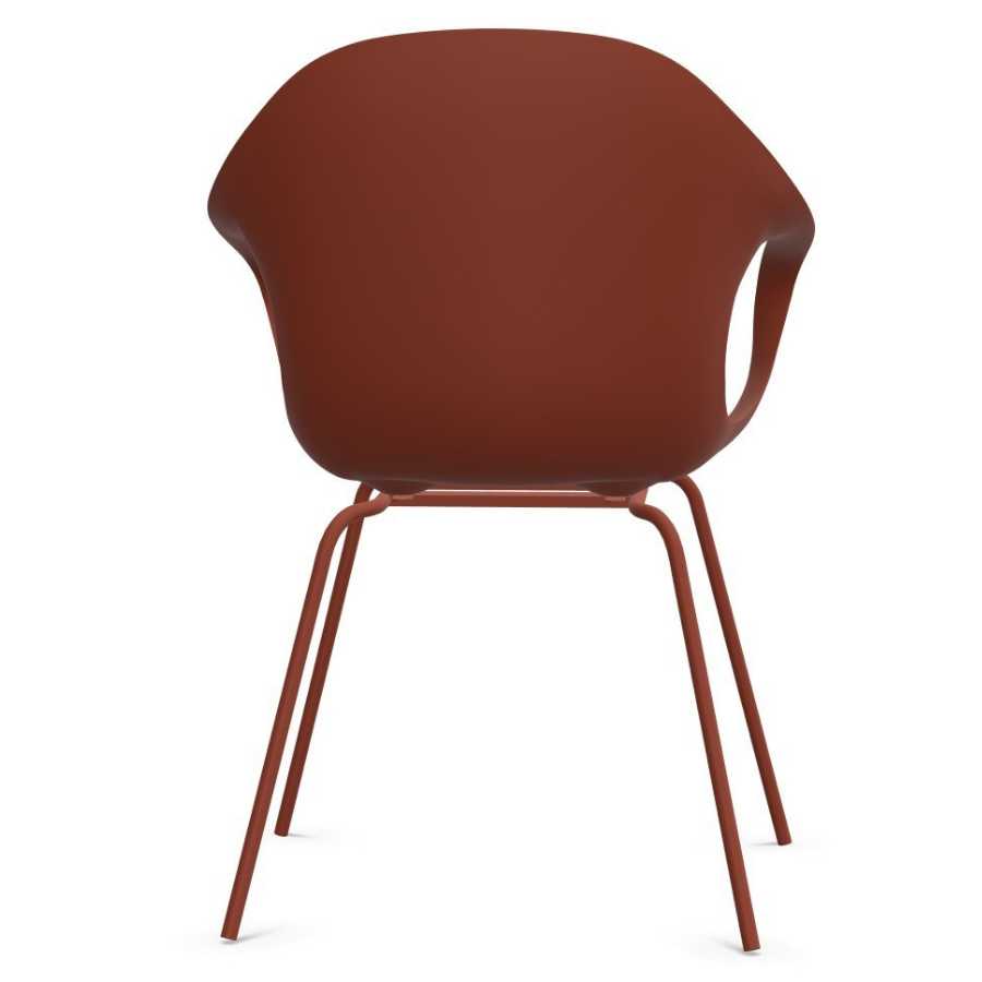 Kristalia ELEPHANT Stuhl mit Vierfußgestell Farbe Terracotta - Rückansicht