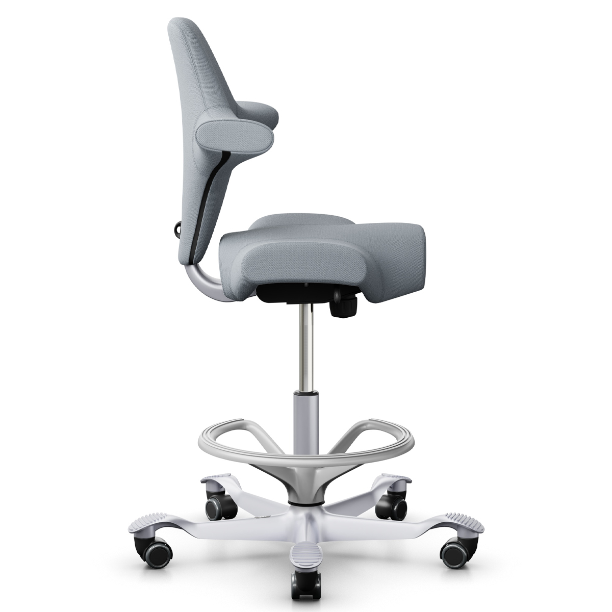 HAG CAPISCO 8106 | Stehhilfe mit Fußring | Wollstoff Select hellgrau | Gestell silber