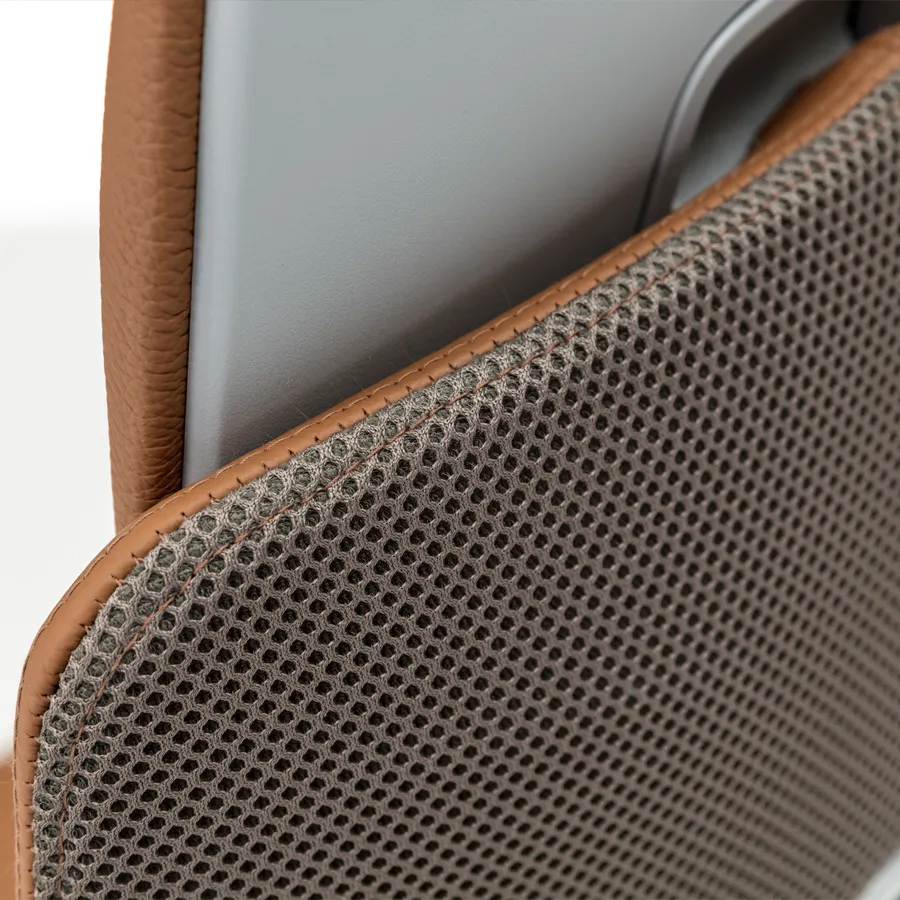 HAWORTH Fern Leder -Beispiel-Übergang Leder und Stoff