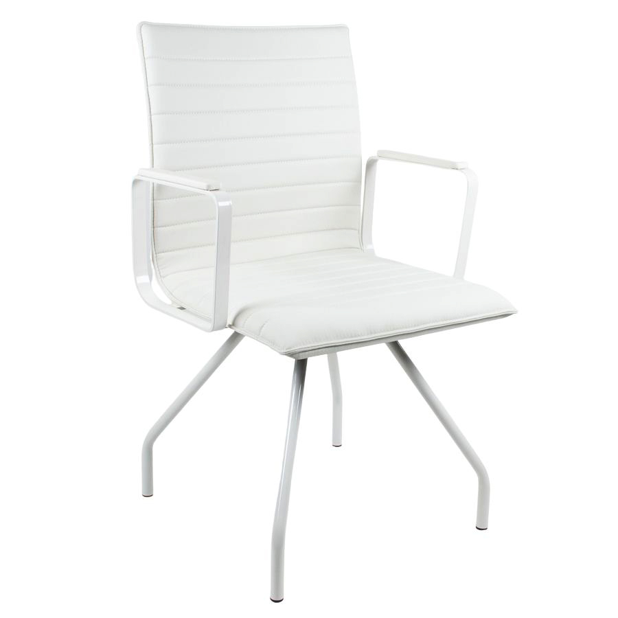 Bejot Orte 3DH 250 - mit Armlehnen - Bezug Kunstleder Keimo weiß - Gestell RAL 9010