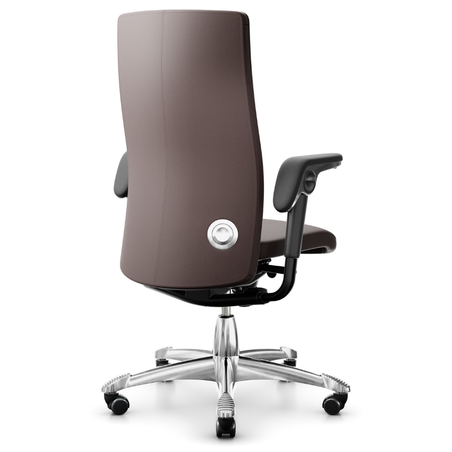 HAG Tribute 9021 Chefsessel braun Fußkreuz/Gestell poliert - Rückansicht