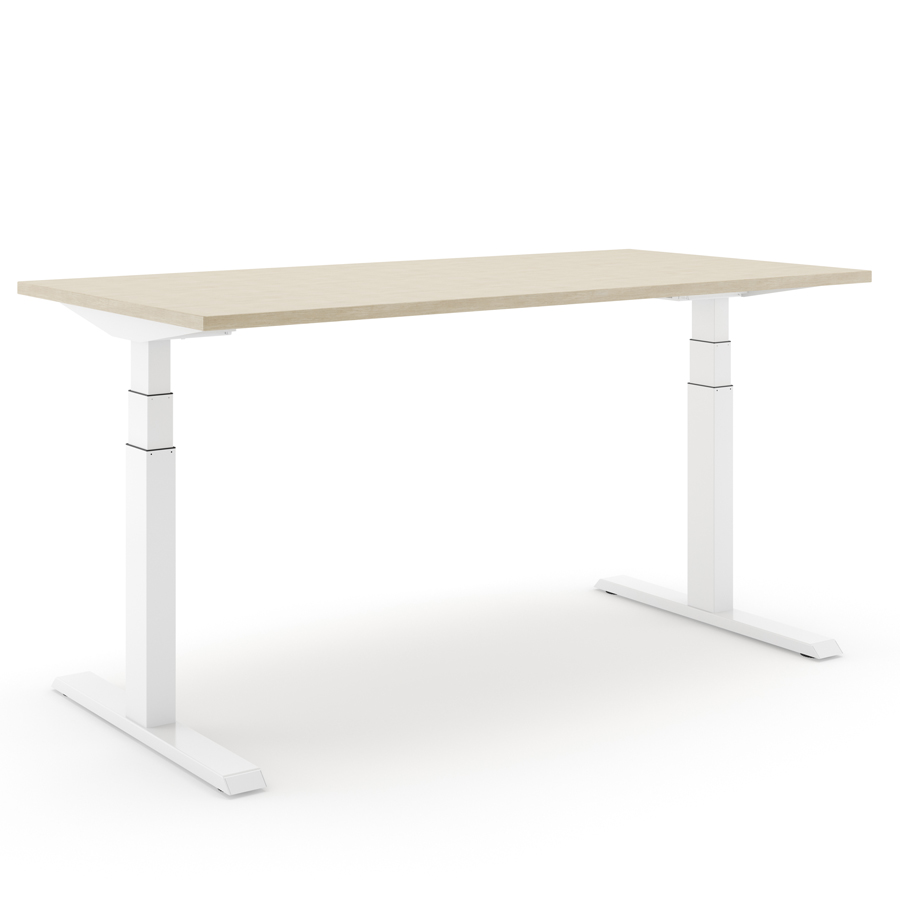 Actiforce Schreibtisch Steelforce SLS 670 PRO - Gestell weiß - Platte Eiche natur