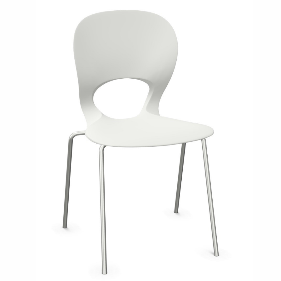 Kristalia PIKAIA Stuhl mit Vierfußgestell weiß