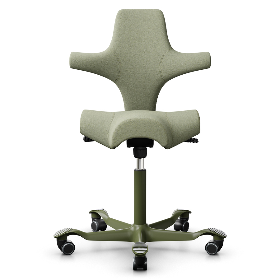 HAG Capisco 8106 | Bezug Capture 5101 grüngrau | Gestell Moss Grey