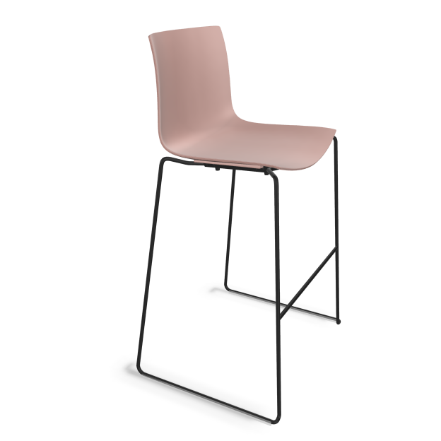 Arper Catifa Barhocker einfarbig altrosa Gestell schwarz