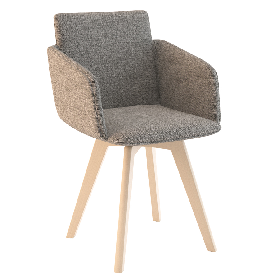 W. Schillig Chevalier Stuhl mit Armlehnen und Holzgestell