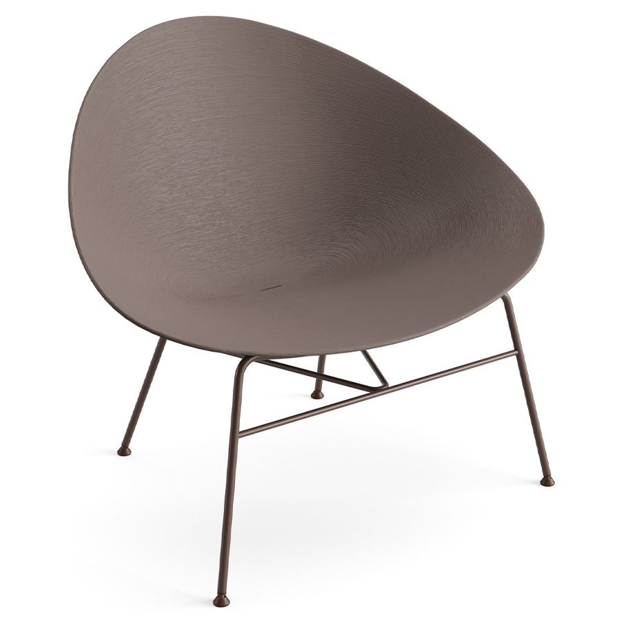 Arper Adell Lounge Sessel Vierfußgestell Sitzschale Bark Brown