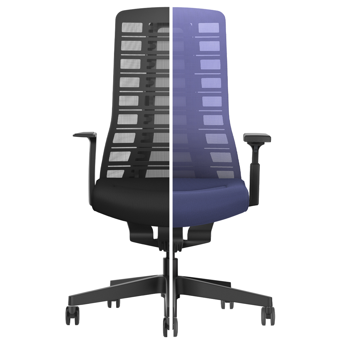 Interstuhl Pure 213 schwarz - Vergleich 4D und fixe Armlehnen