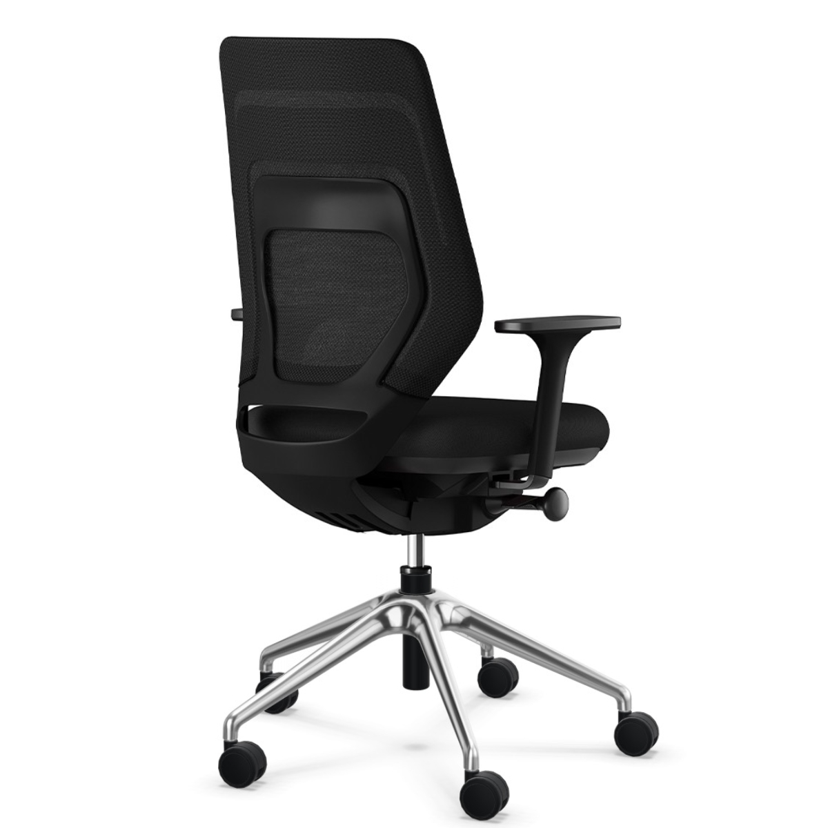 FM Asiento schwarz mit Gestell alu poliert Rückansicht (2)