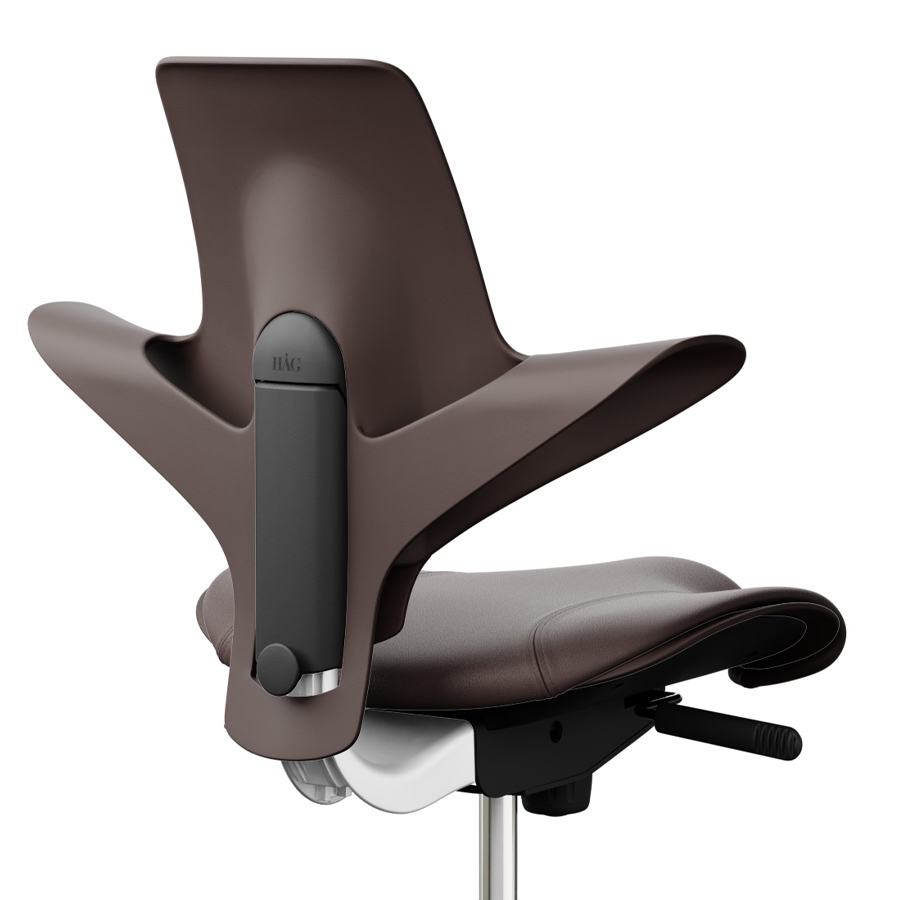 HAG CAPISCO PULS 8020 braun mit Leder braun - Gestell weiß Special Edition - Nahaufnahme