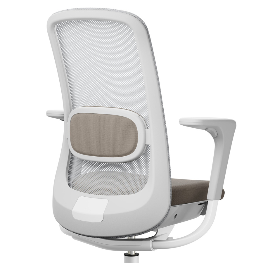 HAG SoFi Mesh 7500 Bürostuhl mit Netzrücken grau - Stoff select braun - Slideback Armlehnen - Nahaufnahme