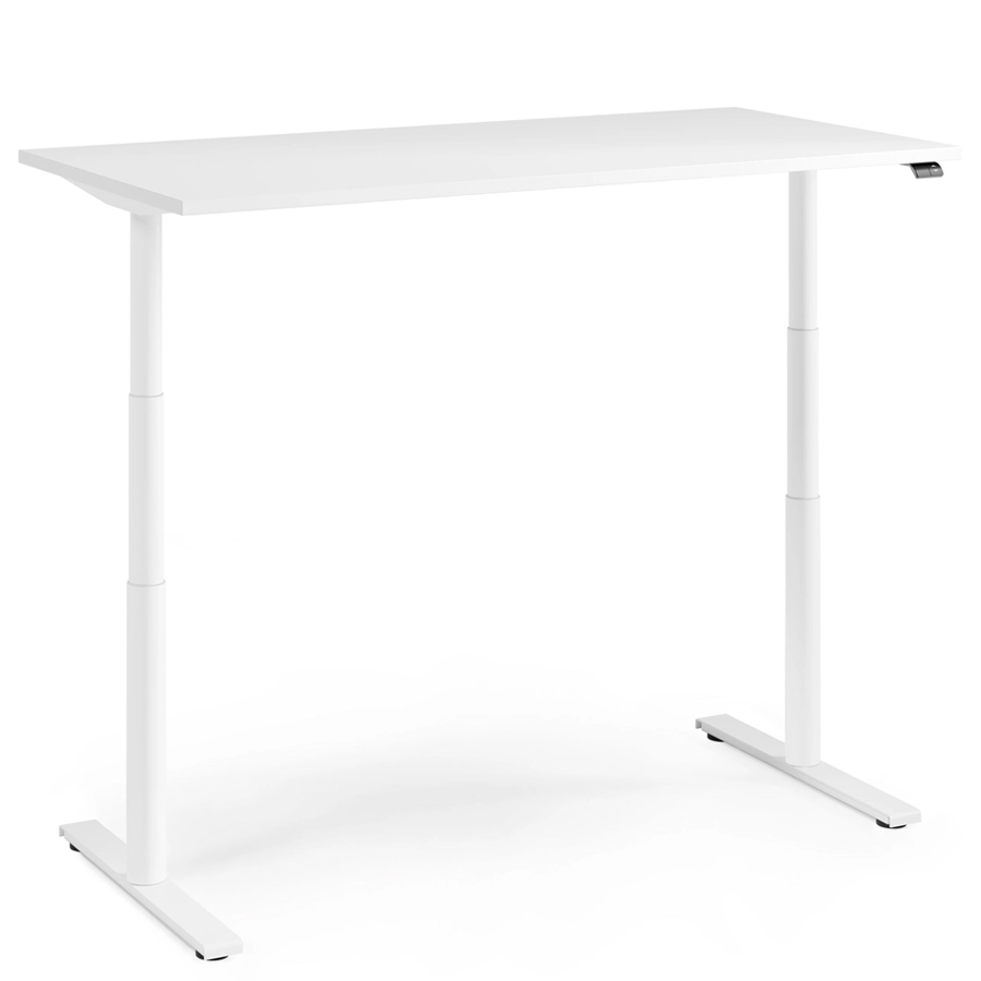 fm FOURACTION 130 Schreibtisch | Gestell weiß | Platte weiß | Oberste Position