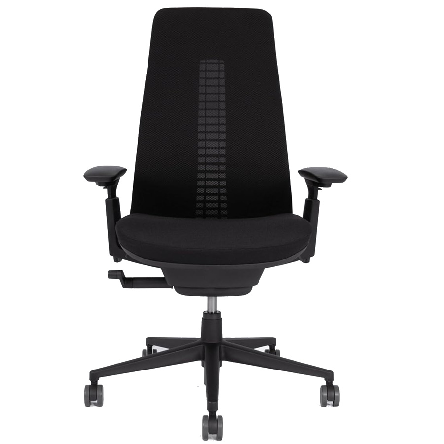 HAWORTH Fern Bürodrehstuhl schwarz mit Netzrücken - Frontansicht